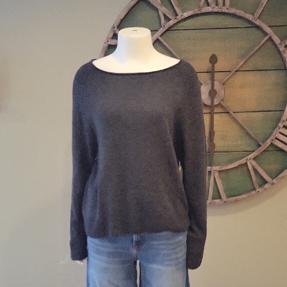 Quince 100% Mongolian Cashmere Boat Neck Sweater In Heather Charcoal